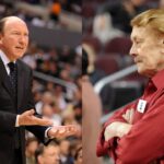 Mike Dunleavy Sr. (L), Dr. Jerry Buss (R)