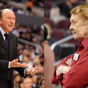 Mike Dunleavy Sr. (L), Dr. Jerry Buss (R)