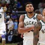 Gilbert Arenas (L), Giannis Antetokounmpo and Damian Lillard (R)