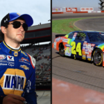Chase Elliott (L) and Jeff Gordon's #24 car (R).