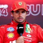 Carlos Sainz of Spain and Ferrari gestures, gestures press conference, Qualifying, F1 Grand Prix of Abu Dhabi, Yas Marina Circuit on December 07, 2024