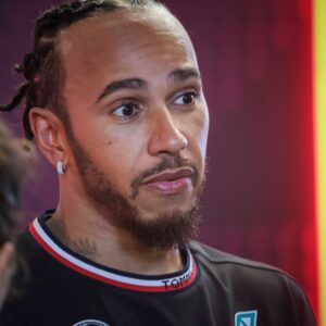 F1 Abu Dhabi Grand Prix - Practice 2 Lewis Hamilton of Great Britain driver of Mercedes-AMG Petronas F1 Team talks to media and press after the Practice 2, before the Formula 1 Grand Prix of Abu Dhabi at Yas Marina Circuit, Abu Dhabi