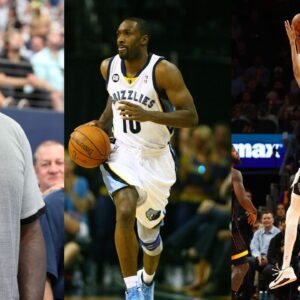 Shaquille O'Neal (L), Gilbert Arenas (C), Victor Wembanyama (R)