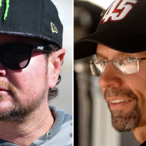 (L-R) Former NASCAR Cup Series drivers Kurt Busch and Kyle Petty