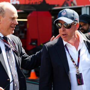 HSH Prince Albert II of Monaco, with SUTTON Keith, in the pitlane, during the Formula 1 Grand Prix de Monaco 2024