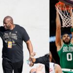 Magic Johnson (L), Jayson Tatum (R)