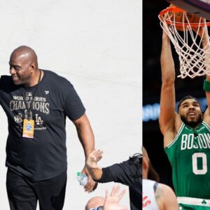 Magic Johnson (L), Jayson Tatum (R)