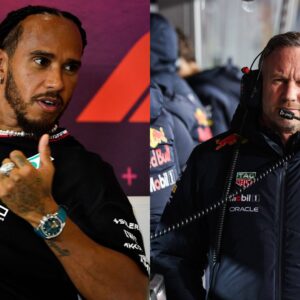 Lewis Hamilton (L) and Christian Horner (R)