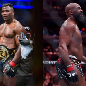 Francis Ngannou (L), Jon Jones (R)