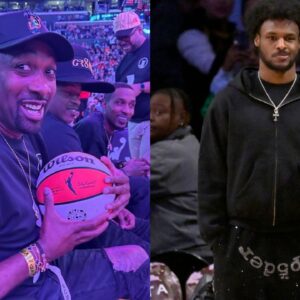 Gilbert Arenas (L) and Bronny James (R)