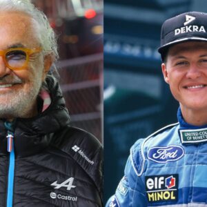 Flavio Briatore (L) and Michael Schumacher (R)