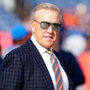 Nov 28, 2021; Denver, Colorado, USA; Denver Broncos president of football operations John Elway before the game against the Los Angeles Chargers at Empower Field at Mile High.