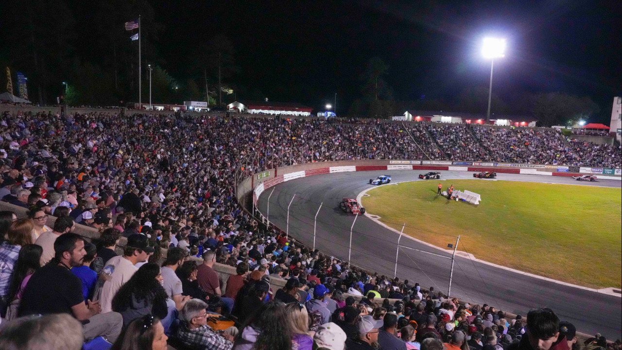Apr 20, 2024; Winston-Salem, NC, USA; During the Season Opener at Bowman Gray Stadium. Mandatory Credit: Jim Dedmon-Imagn Images