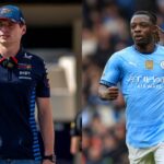 Max Verstappen (L) and Jeremy Doku (R)