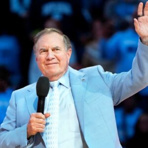 Dec 14, 2024; Chapel Hill, North Carolina, USA; North Carolina Tar Heels head football coach Bill Belichick during half time at Dean E. Smith Center.