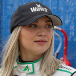 NASCAR Xfinity Series driver Natalie Decker (53) in the garage area before the race at Daytona International Speedway.