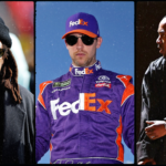 Jay Z (L), Denny Hamlin (C), Kendrick Lamar (R). Image Credits: Imagn.