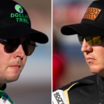 (L-R) NASCAR Cup Series drivers Erik Jones and Kyle Busch.