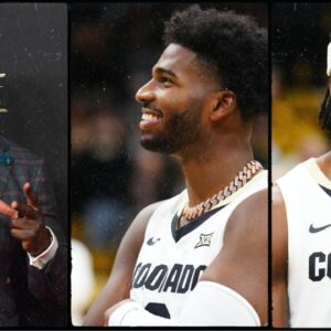 Shannon Sharpe, Shedeur Sanders and Travis Hunter