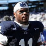 Penn State Nittany Lions defensive end Abdul Carter (11) walks off the field following the game against the UCLA Bruins at Beaver Stadium.