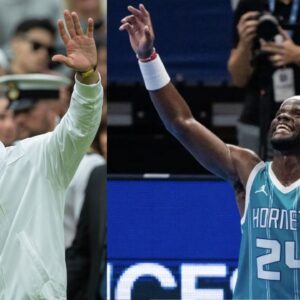 Carlos Alcaraz (L) and Frances Tiafoe (R).