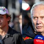 Kimi Antonelli (L) and Helmut Marko (R)