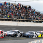 Racers make their way around the track during the 56th Annual Snowball Derby at Five Flags Speedway Sunday, December 3, 2023.