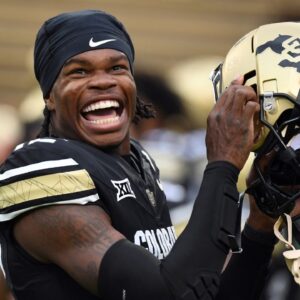 Colorado Buffaloes wide receiver Travis Hunter (12) before the game against the Baylor Bears at Folsom Field.
