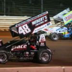 Apr 13, 2024; Port Royal, PA, USA; during the Winged 410 Sprint Cars Division at Port Royal Speedway. Mandatory Credit: Gregory Fisher-Imagn Images
