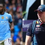 Jeremy Doku (L) and Max Verstappen (R)