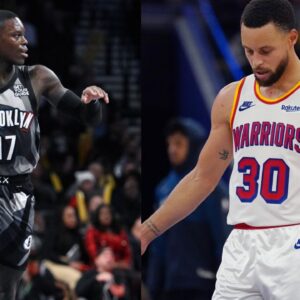 Dennis Schroder (L) and Steph Curry (R)