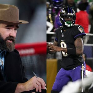 Jason Kelce and Lamar Jackson