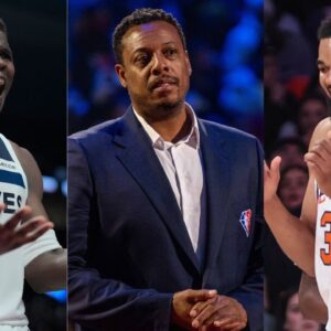 Anthony Edwards, Paul Pierce, and Karl-Anthony Towns