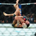 Charles Oliveira and Michael Chandler meet in the octagon for a 3-round bout for UFC309 - Jones vs Miocic at Madison Square Garden on November 16, 2024 in New York City, NY