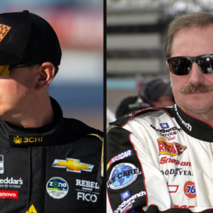 Kyle Busch (L) and Dale Earnhardt (R).