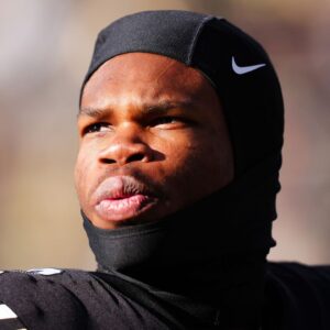 Colorado Buffaloes wide receiver Travis Hunter (12) before the game against the Oklahoma State Cowboys at Folsom Field.