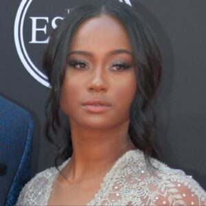 Kansas City Chiefs tight end Travis Kelce and Kayla Nicole arrive for the 2018 ESPYS at Microsoft Theatre.