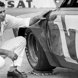 David Pearson checks out his car as he prepares for the NASCAR Nashville 400 race at the Fairgrounds Speedway July 27, 1968. Pearson went on to win the rain-shortened race before 15,221 fans. Auto Racing In 1968
