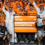 F1 Grand Prix Of Abu Dhabi Lando Norris of the McLaren F1 Team MCL38, Andrea Stella, Team Principal of the McLaren F1 Team, Zak Brown, CEO of McLaren Racing, and Oscar Piastri of the McLaren F1 Team MCL38, pose for a portrait to celebrate the Constructors World Champion during the F1 Grand Prix of Abu Dhabi at Yas Marina Circuit in Abu Dhabi, United Arab Emirates, on December 5 to 8, 2024