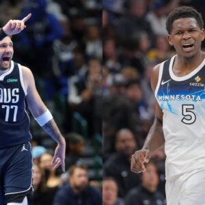 Luka Doncic(L) and Anthony Edwards(R)