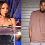 Kay Adams (L) and Kevin Durant (R)