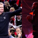 Steve Kerr (L) and Kevin Durant (R)