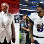 Samuel L Jackson [Left]; Lamar Jackson [Right]