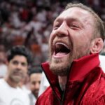 MMA fighter Conor McGregor attends game four of the 2023 NBA Finals between the Miami Heat and Denver Nuggets at Kaseya Center.