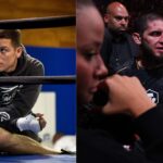 Nate Diaz (L), Islam Makhachev (R)