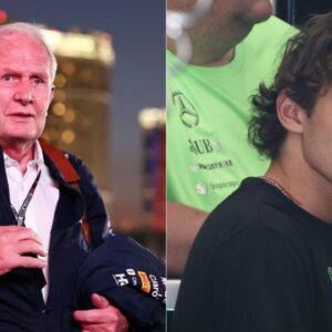 Helmut Marko (L), Andrea Kimi Antonelli (R)