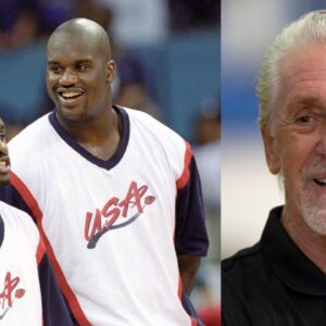 Shaquille O'Neal and Gary Payton (L), Pat Riley (R)