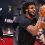 Stephen A. Smith (L), Bronny James (R)