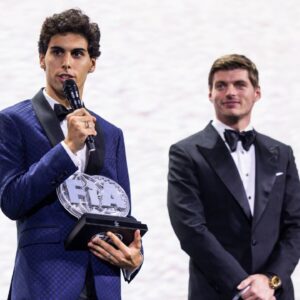 FIA AWARDS CEREMONY 2024 BORTOLETO Gabriel, FIA Rookie of the Year, VERSTAPPEN Max, Red Bull Racing, FIA Formula 1, portrait during the 2024 FIA Awards Ceremony