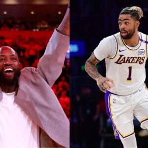 Dwyane Wade (L) and D'Angelo Russell (R)